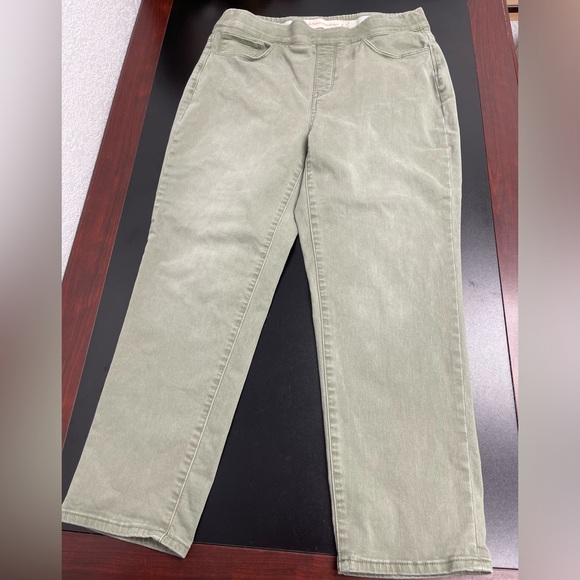 Soft Surroundings Olive Green Denim Pull On Pants - Picture 2 of 8